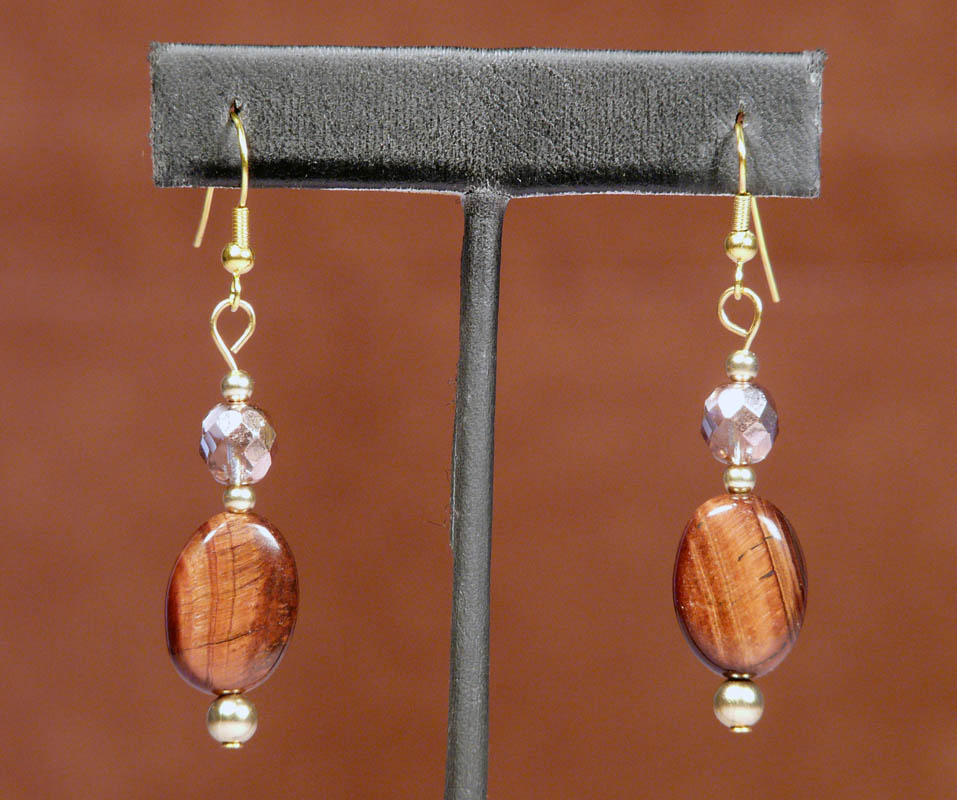 Agate Earrings with Capri Gold